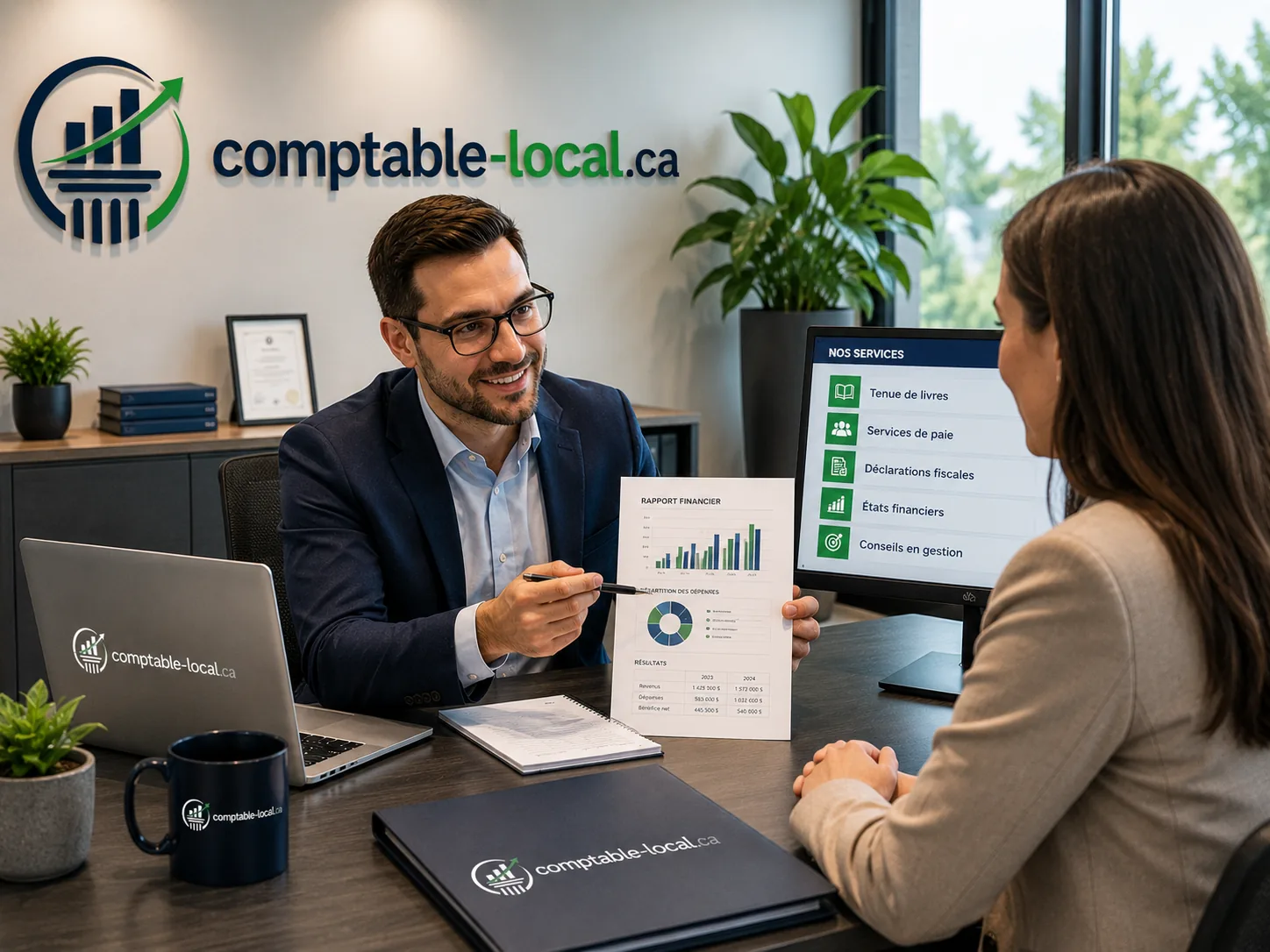Présentation d'un rapport financier et de la liste des services comptables